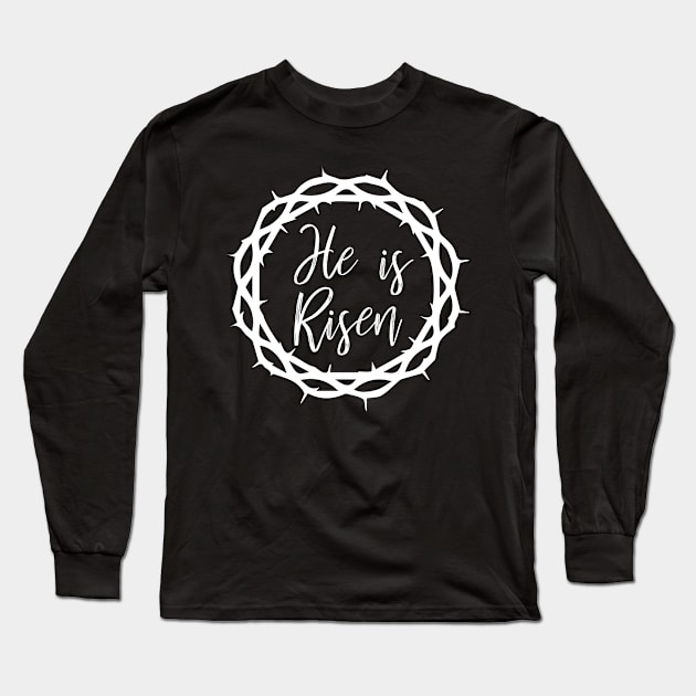 He is Risen Resurrection Christian Easter Sunday Long Sleeve T-Shirt by BUBLTEES